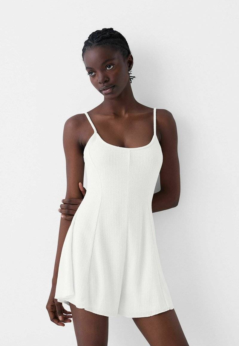 Bershka Bershka PRINTED - PLAYSUIT - Jumpsuit - white