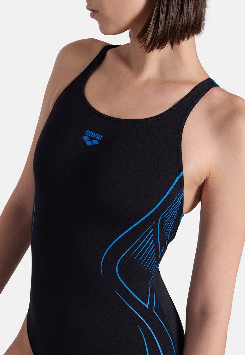 Arena Arena REFLECTING - Swimsuit - black blue river Bis zu 65% Rabatt