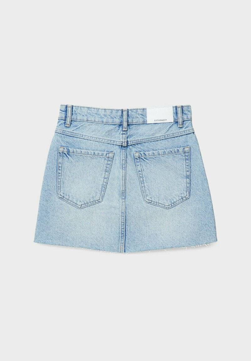 Stradivarius Stradivarius A-line skirt - light blue denim Limitierter Zeitrabatt
