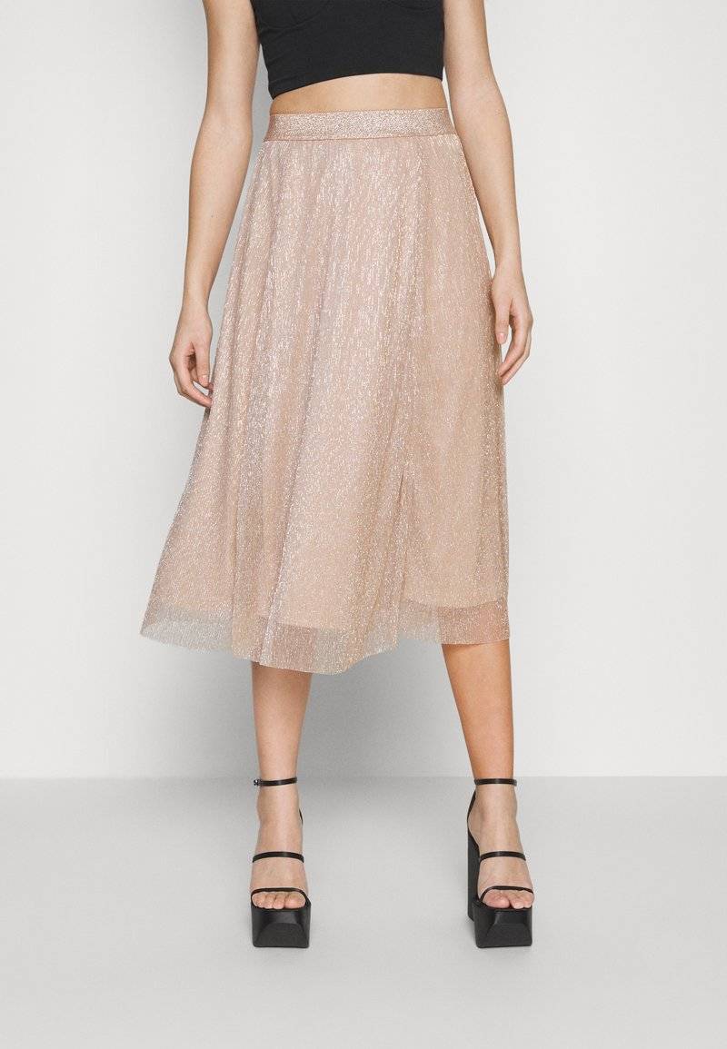 ONLY ONLY ONLTINGA SHINE SKIRT - A-line skirt - beige