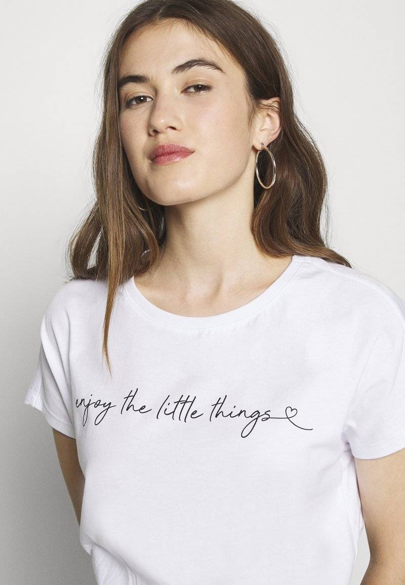 Even&Odd Even&Odd MANDALA ENJOY THE LITTLE THINGS TEE - Print T-shirt - white Günstig kaufen