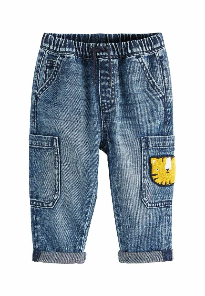 Next Next UTILITY - Relaxed fit jeans - mid blue denim with tiger Online Shopping