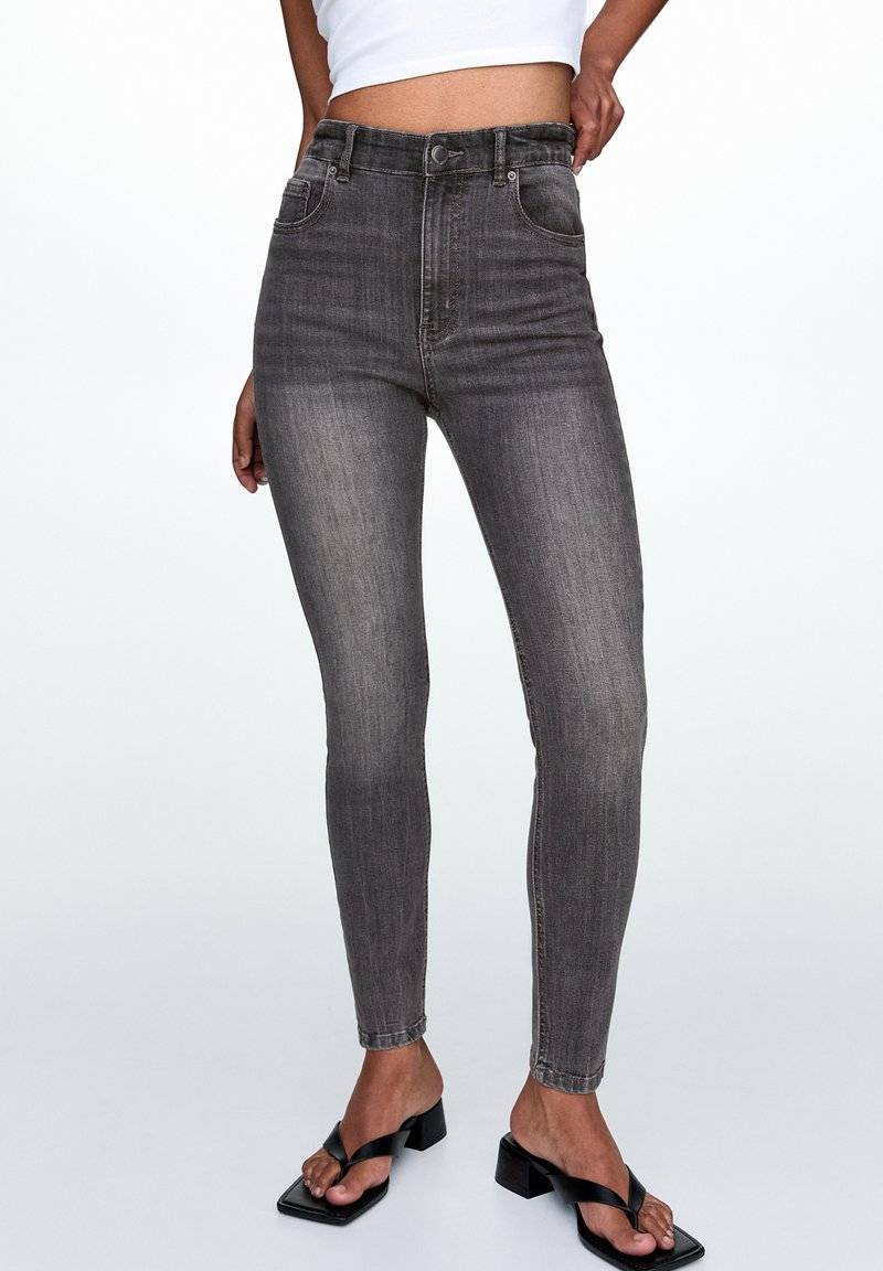 PULL&BEAR PULL&BEAR HIGH WAIST - Jeans Skinny Fit - grey denim