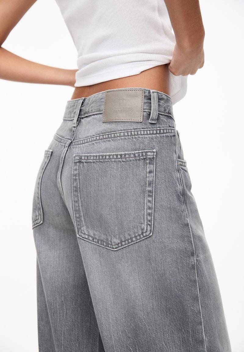 PULL&BEAR PULL&BEAR OVERSIZE - Flared Jeans - grey Flash Sale