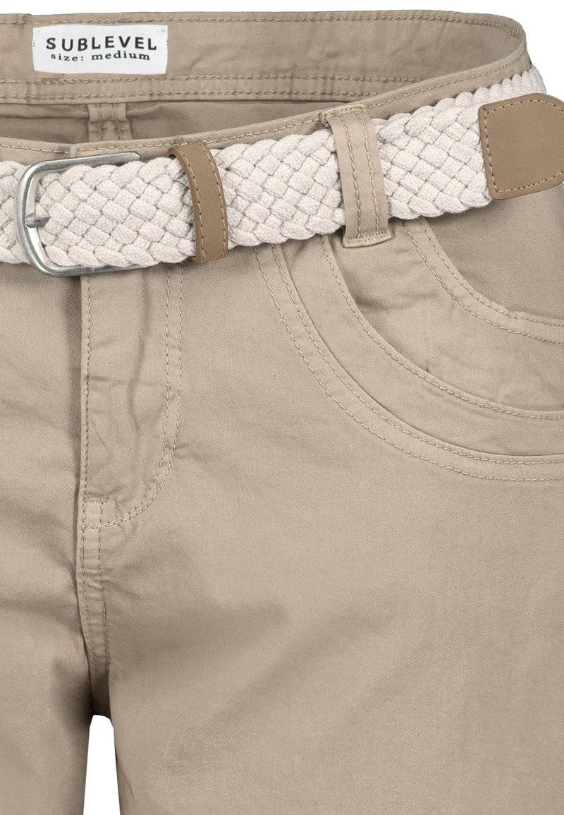 Sublevel Sublevel BERMUDA MIT GÜRTEL - Denim shorts - beige Saisonschlussverkauf