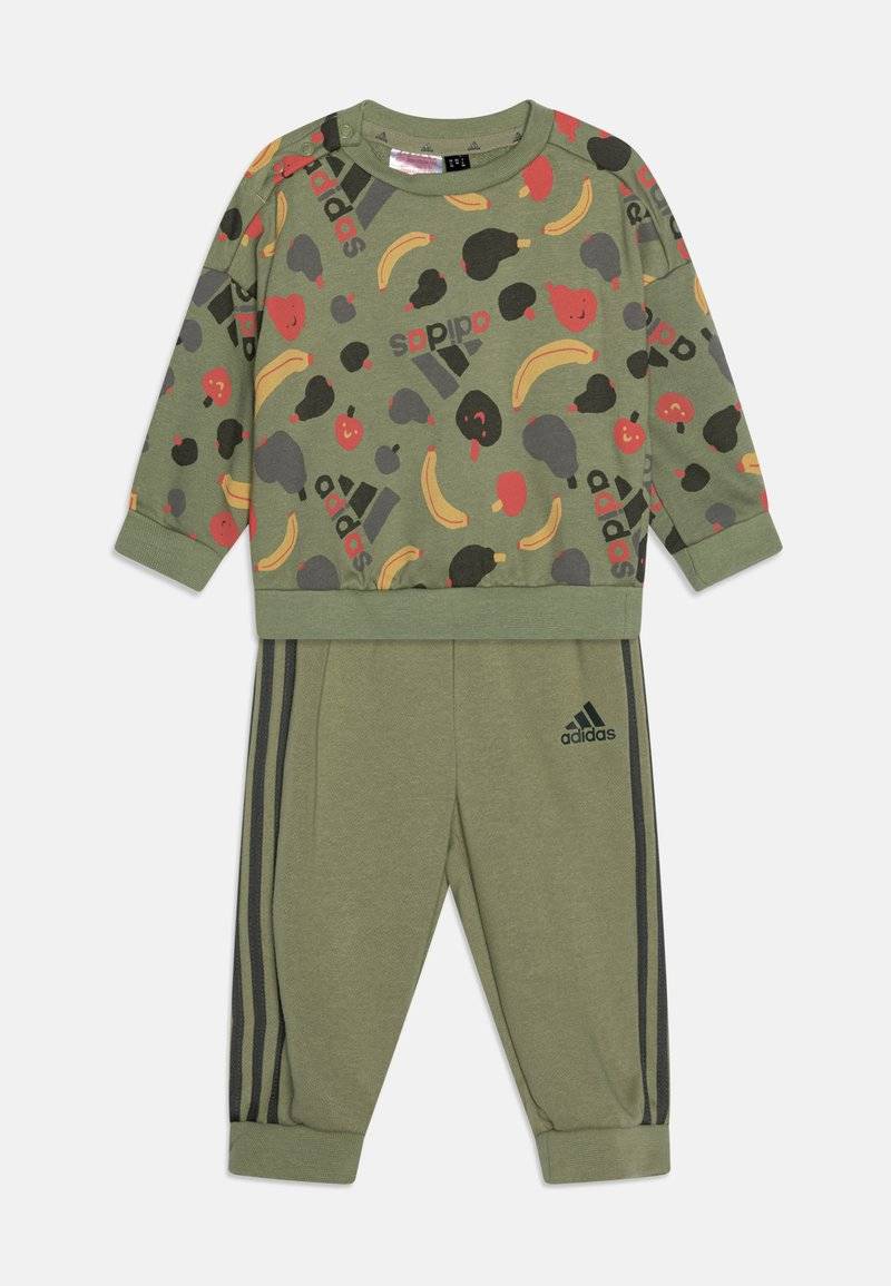 adidas Performance adidas Performance ESSENTIALS ALLOVER PRINTED - Tracksuit - tent green