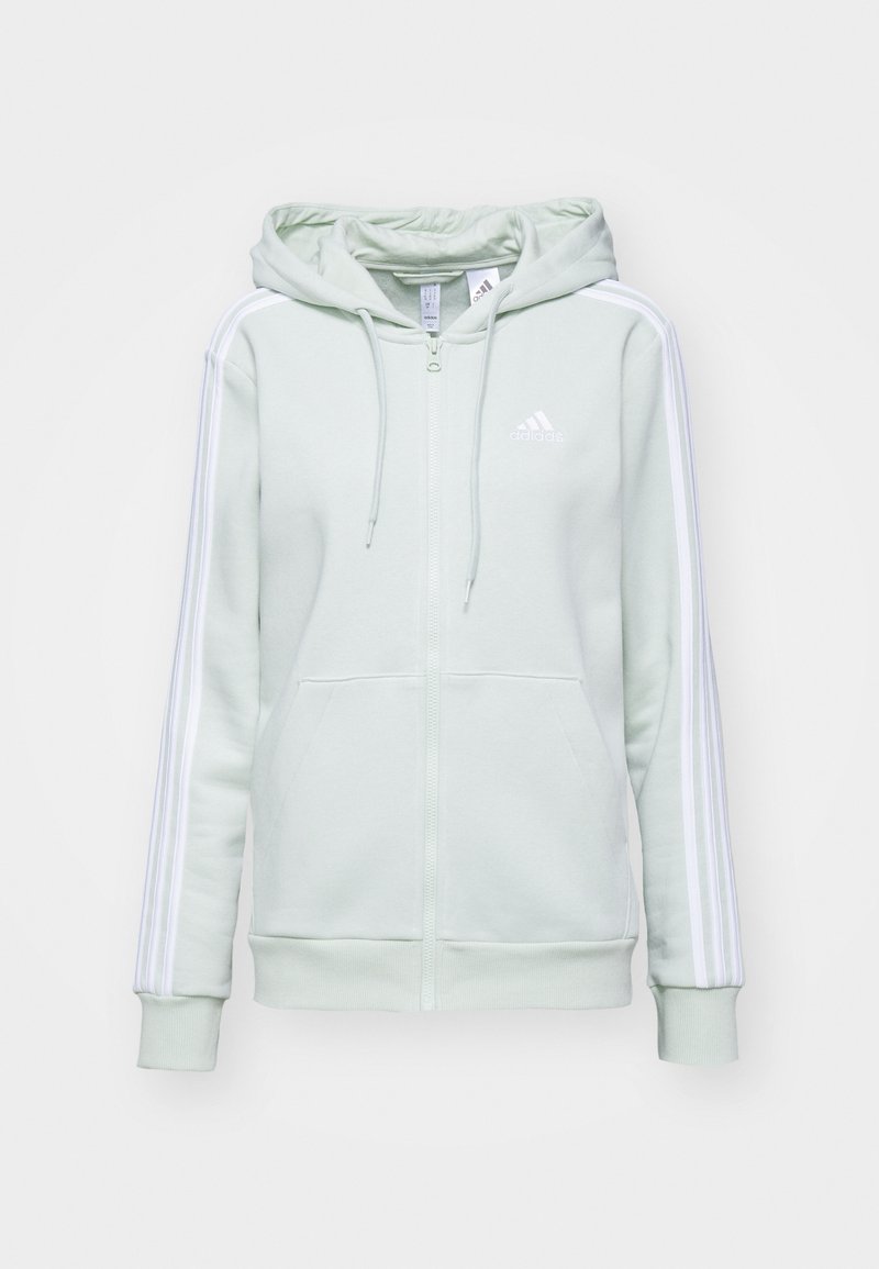 adidas Sportswear adidas Sportswear ESSENTIALS 3 STRIPES FULL ZIP HOODIE - Zip-up sweatshirt - linen green Wochenangebot