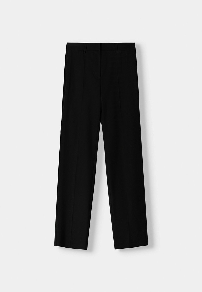 Bershka Bershka STRAIGHT-LEG TAILORED - Trousers - black denim Meist gekauft