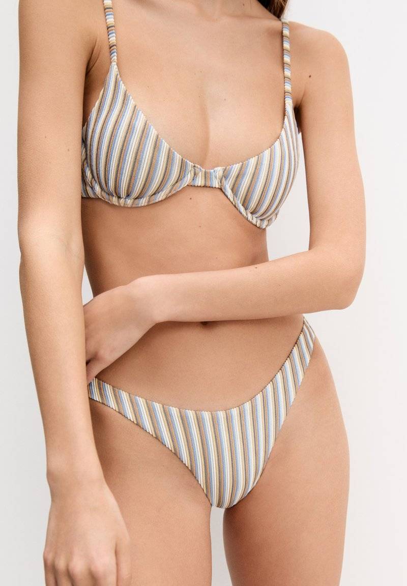 PULL&BEAR PULL&BEAR STRIPED - Bikini bottoms - blue