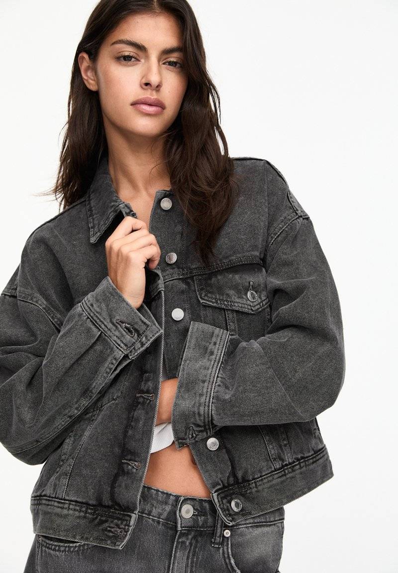 PULL&BEAR PULL&BEAR Denim jacket - grey Flash Sale