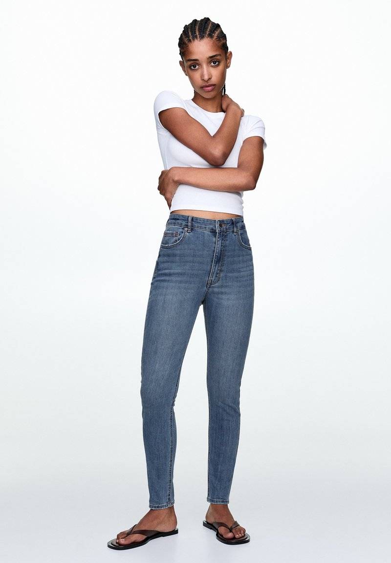 PULL&BEAR PULL&BEAR HIGH WAIST - Jeans Skinny Fit - blue denim