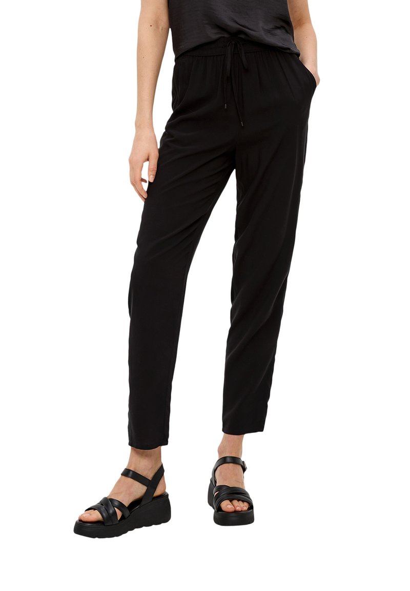 s.Oliver s.Oliver ANKLE-AUS REINER - Trousers - schwarz Preisnachlass