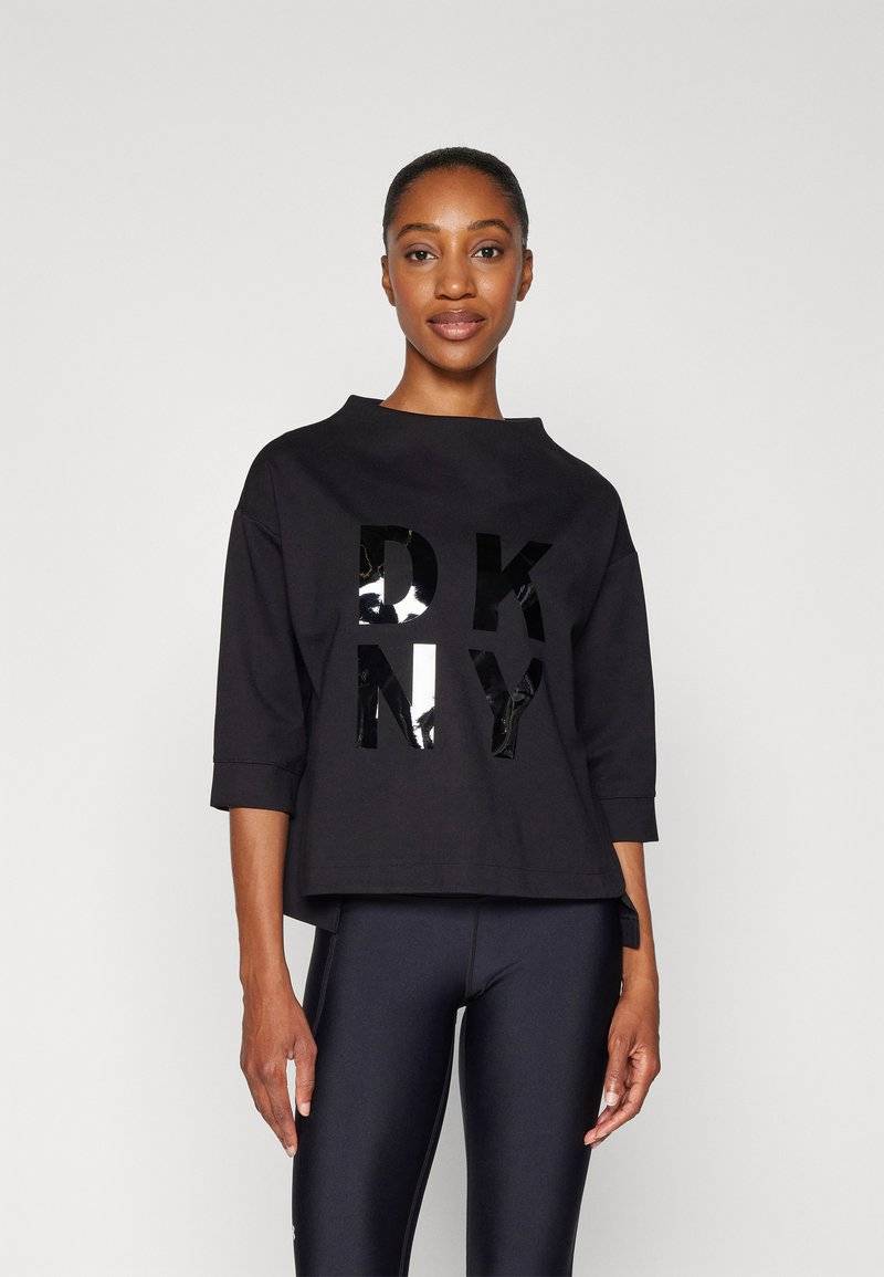 DKNY DKNY STACKED LOGO POPOVER - Long sleeved top - black