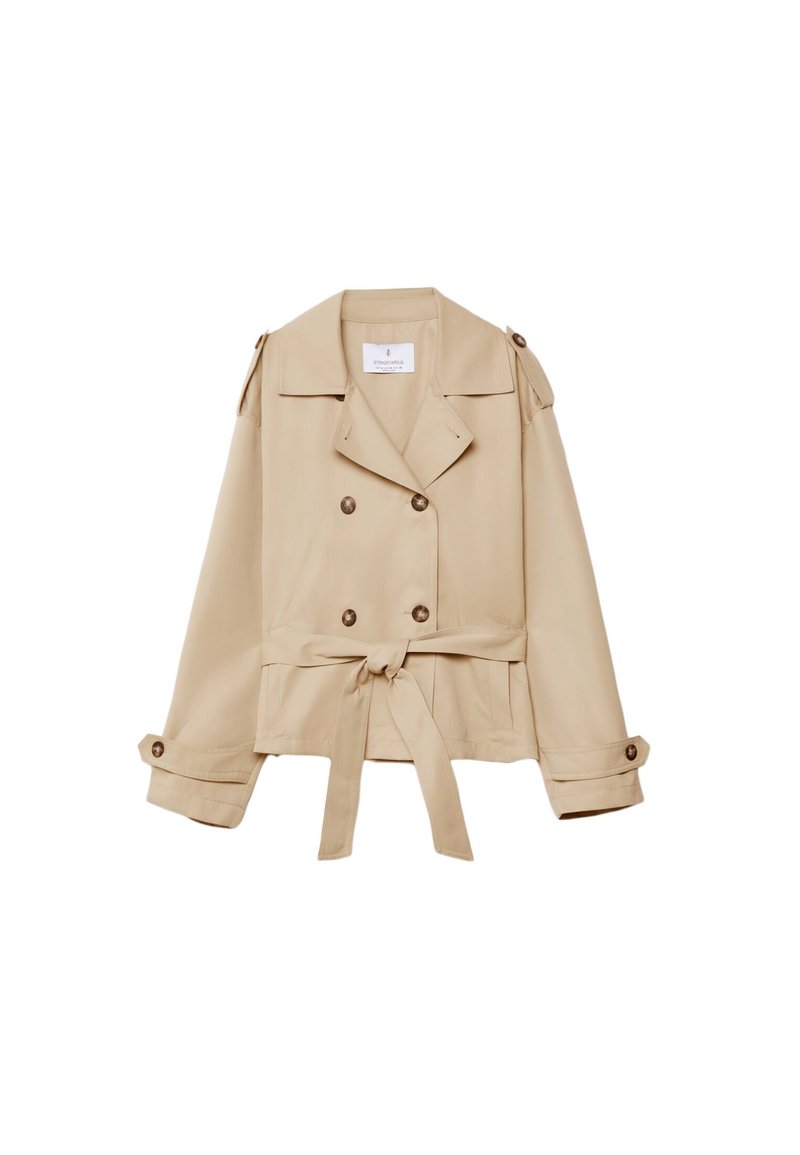 Stradivarius Stradivarius WITH BELT - Summer jacket - beige Räumungsverkauf