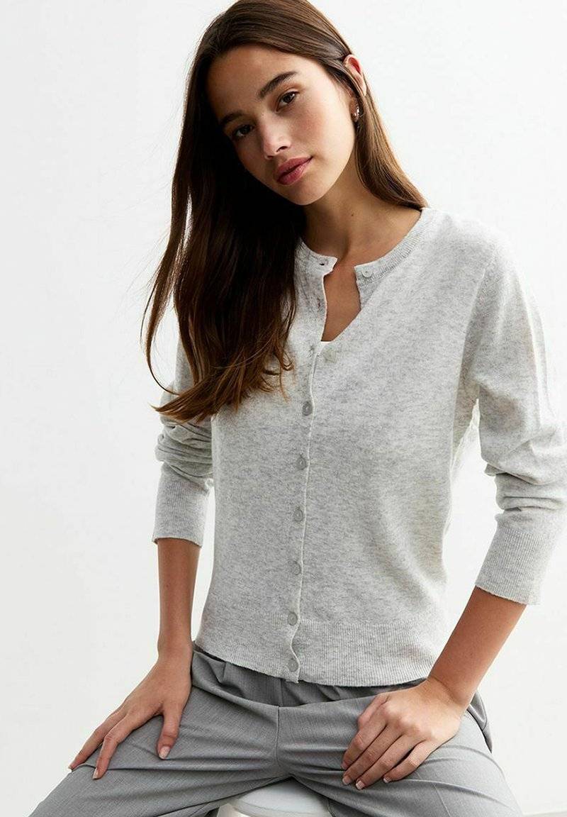 New Look New Look CREW NECK - Cardigan - pale grey