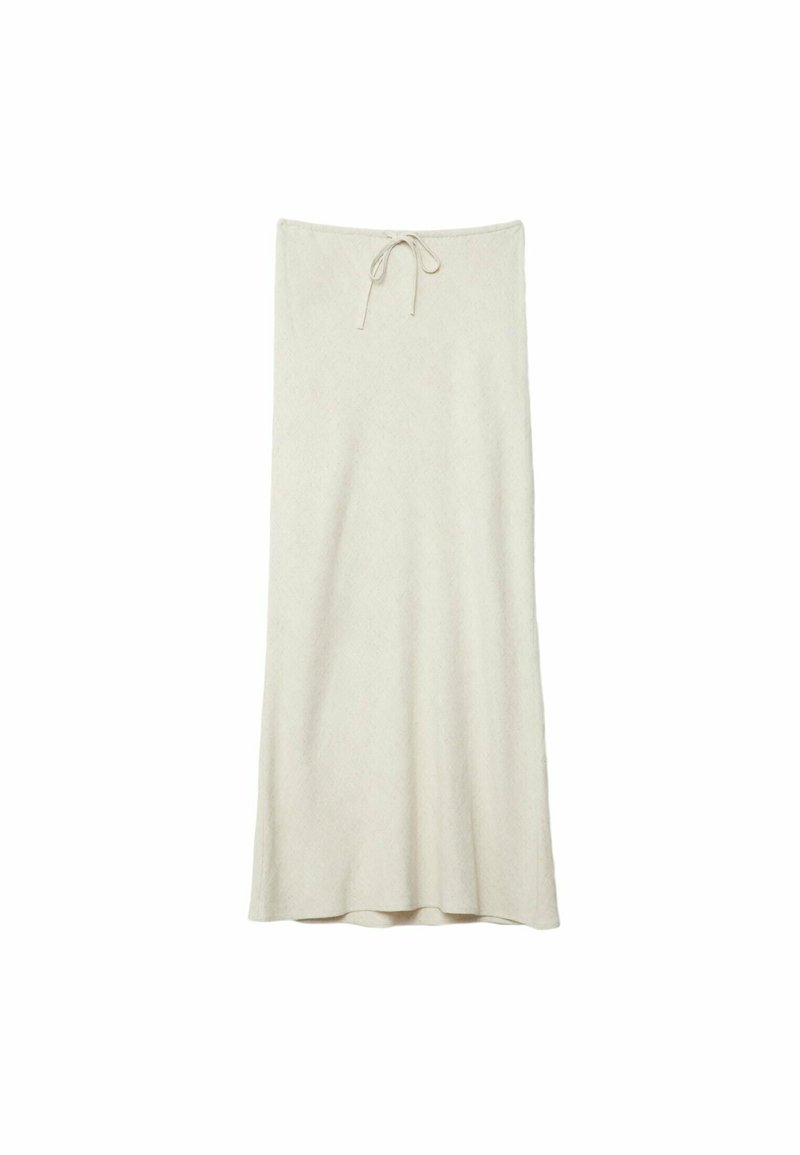 Stradivarius Stradivarius DRAWSTRING MIDI - Maxi skirt - stone Zeitbegrenzte Promotion