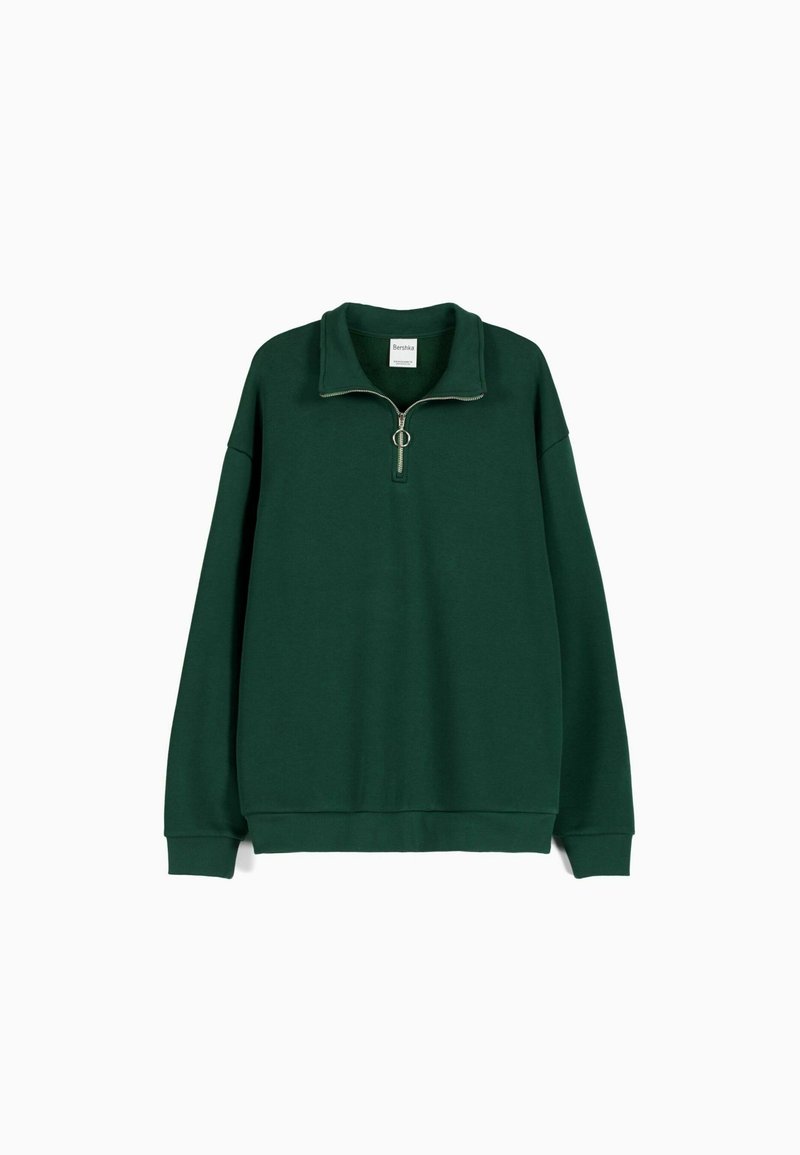 Bershka Bershka HIGH NECK - Sweatshirt - dark green Bis zu 50% Rabatt