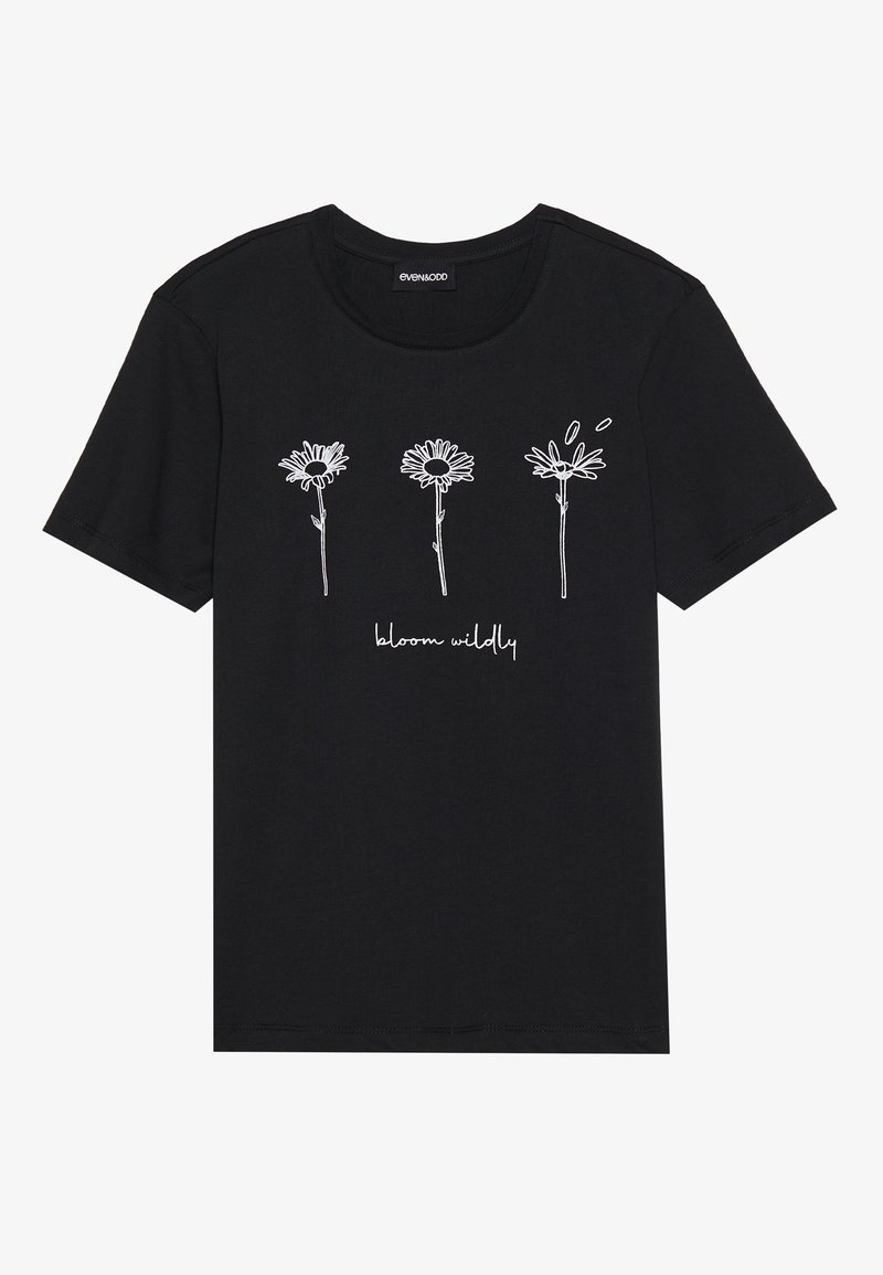 Even&Odd Even&Odd Print T-shirt - black Sonderangebot der Fabrik