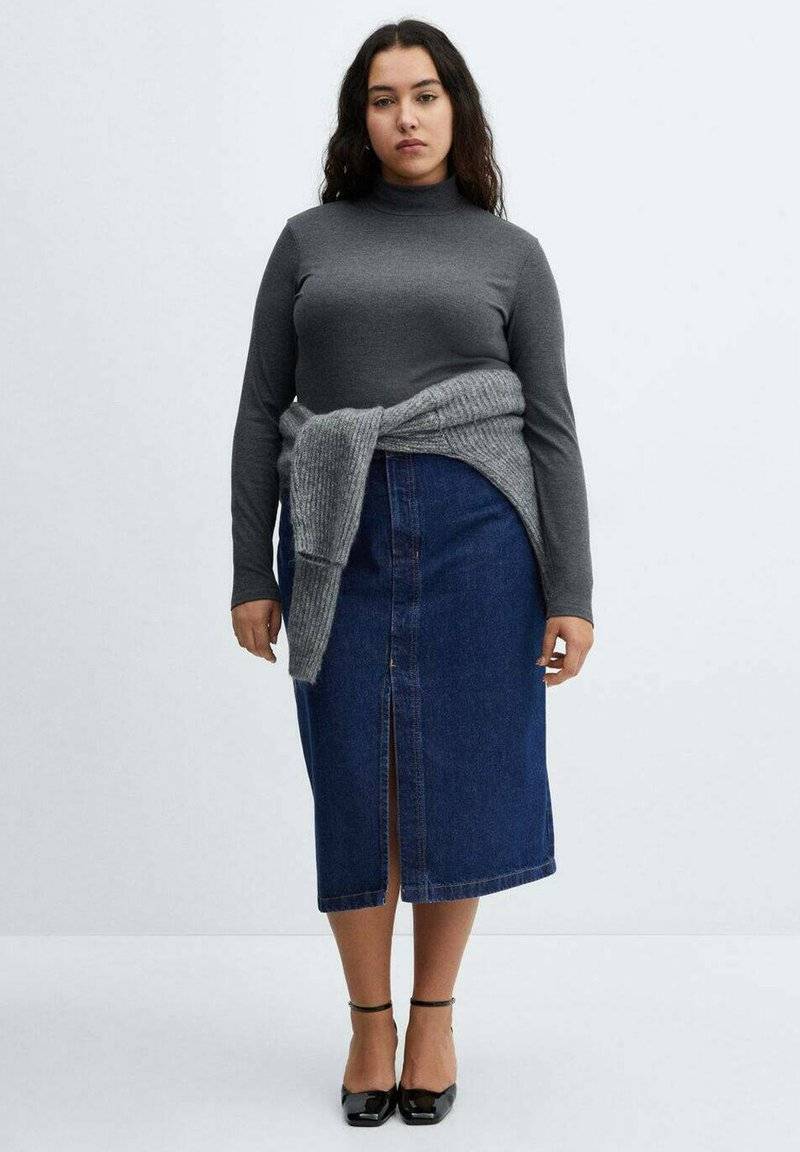Mango Mango SOLEIL - Pencil skirt - blu scuro 50% Rabatt mit kostenlosem Versand