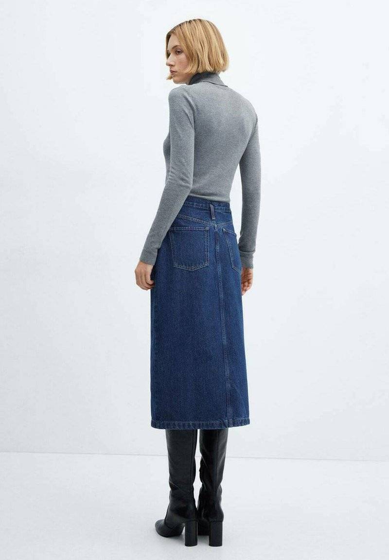Mango Mango SOLEIL - Pencil skirt - blu scuro 50% Rabatt mit kostenlosem Versand