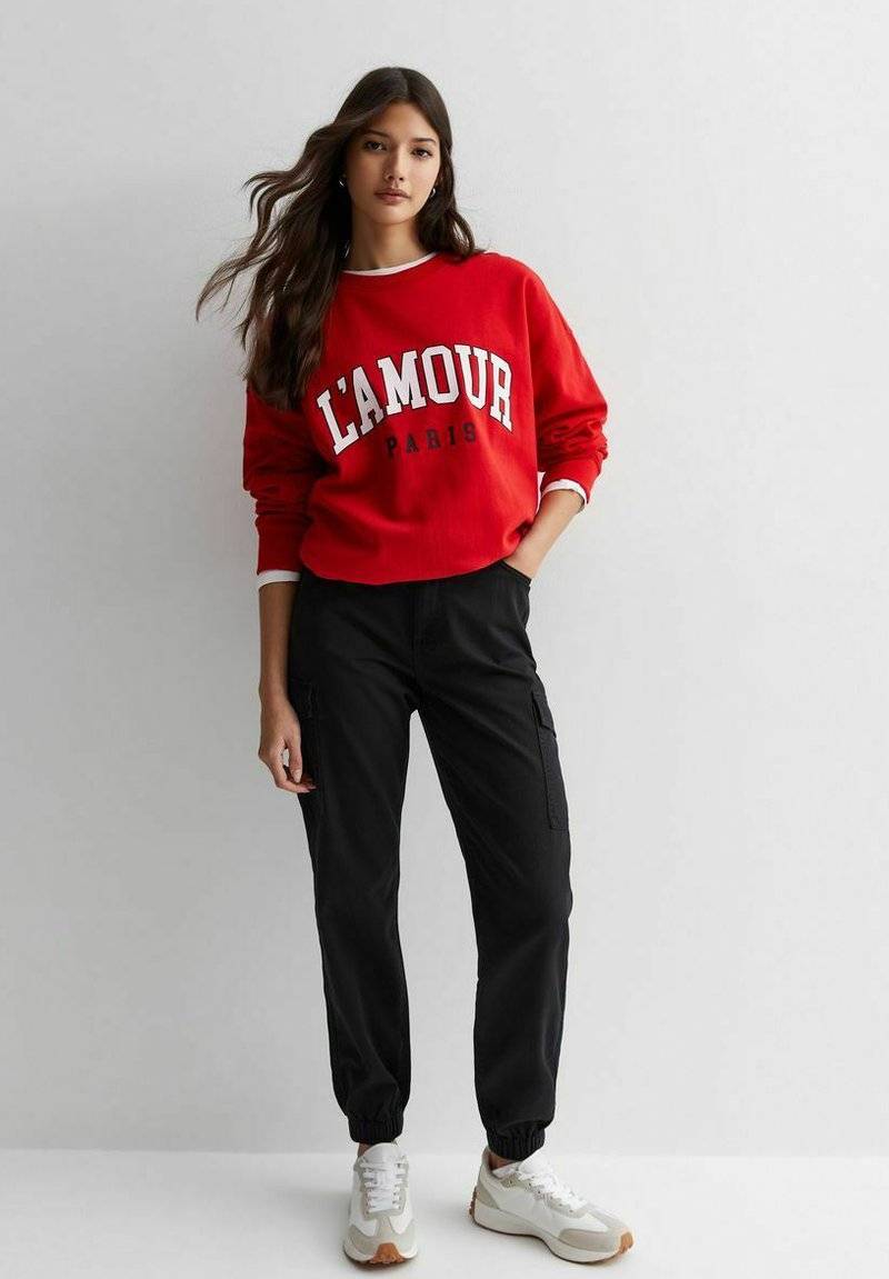 New Look New Look Cuffed Cargo - Chinos - black Schlussverkauf