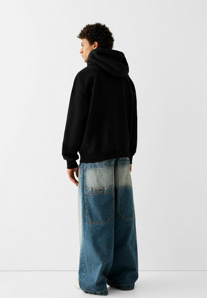 Bershka Bershka Hoodie - black denim Vierteljährliche Förderung