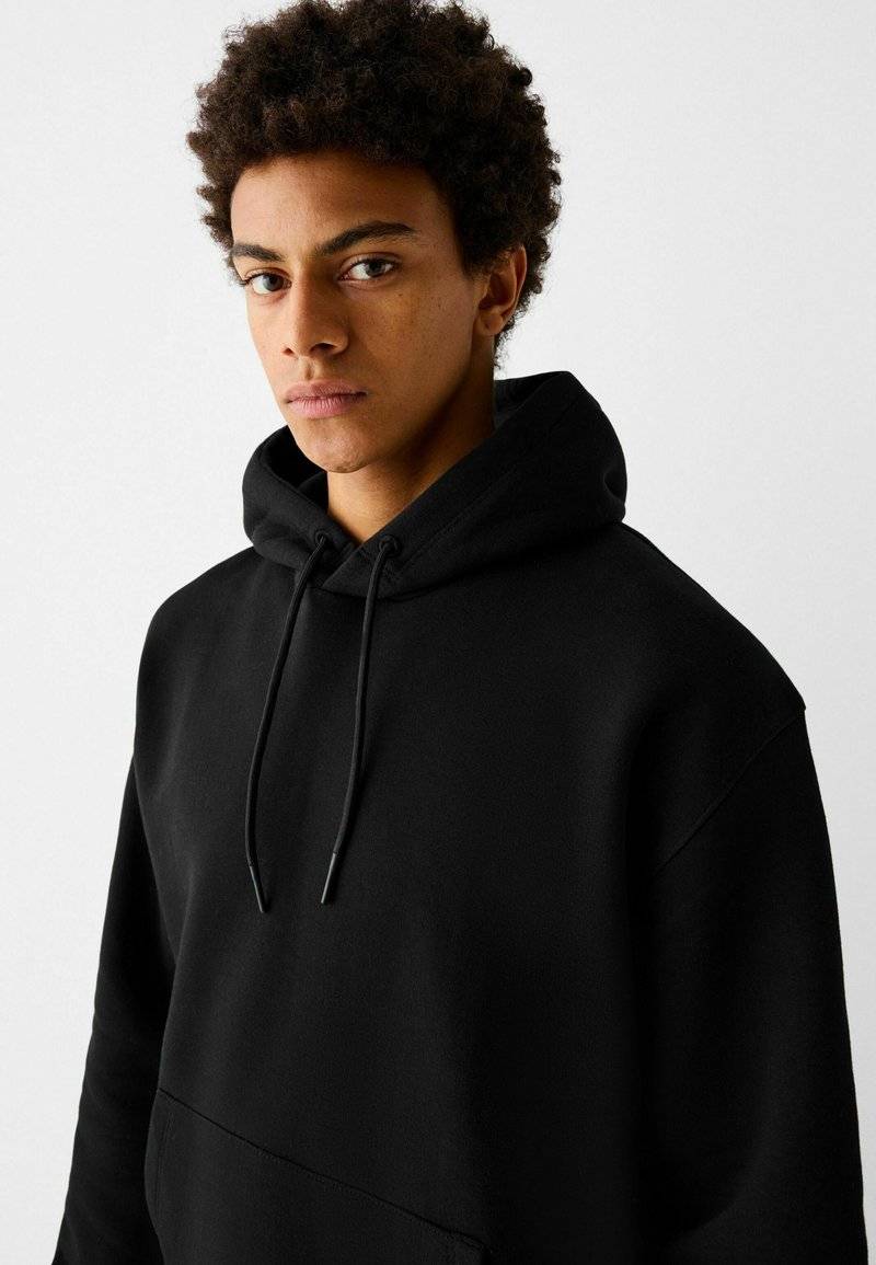 Bershka Bershka Hoodie - black denim Vierteljährliche Förderung