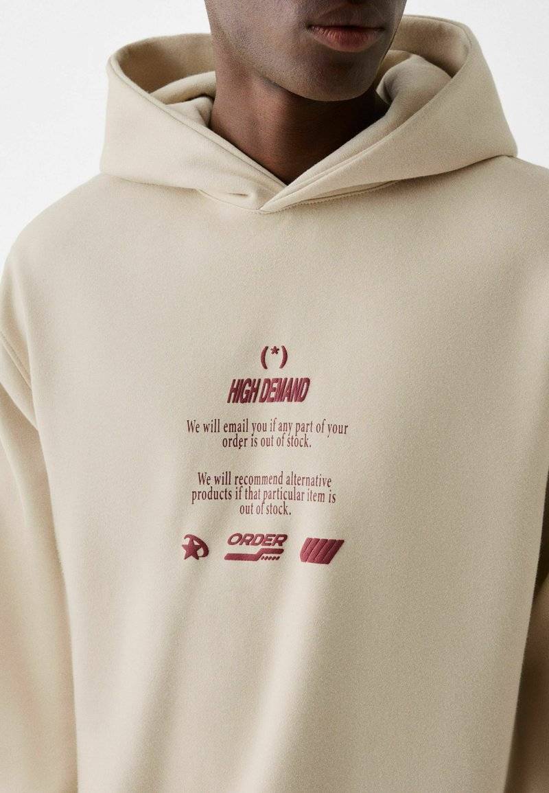 Bershka Bershka PRINTED - HOODIE - Hoodie - beige Super Rabatt
