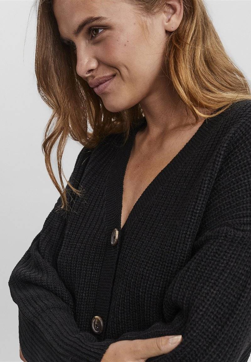 Vero Moda Vero Moda VMLEA VNECK - Cardigan - black Im Verkauf