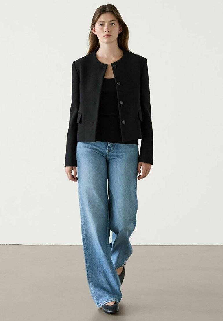 Massimo Dutti Massimo Dutti WITH CREW NECK - Blazer - black