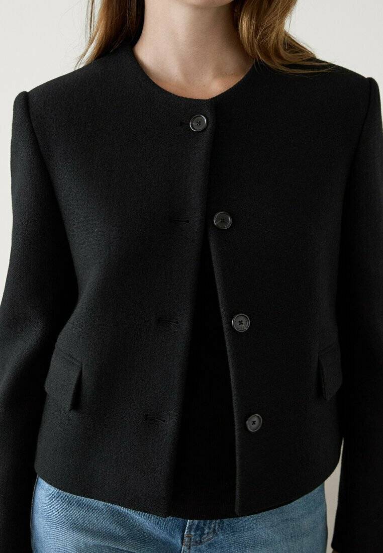 Massimo Dutti Massimo Dutti WITH CREW NECK - Blazer - black 50% Rabatt für begrenzte Zeit
