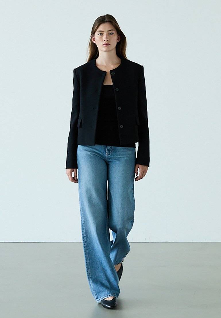 Massimo Dutti Massimo Dutti WITH CREW NECK - Blazer - black 50% Rabatt für begrenzte Zeit