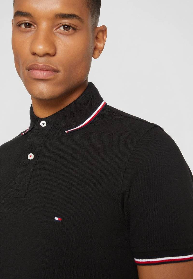 Tommy Hilfiger Tommy Hilfiger TIPPED SLIM - Polo shirt - black Verkauf