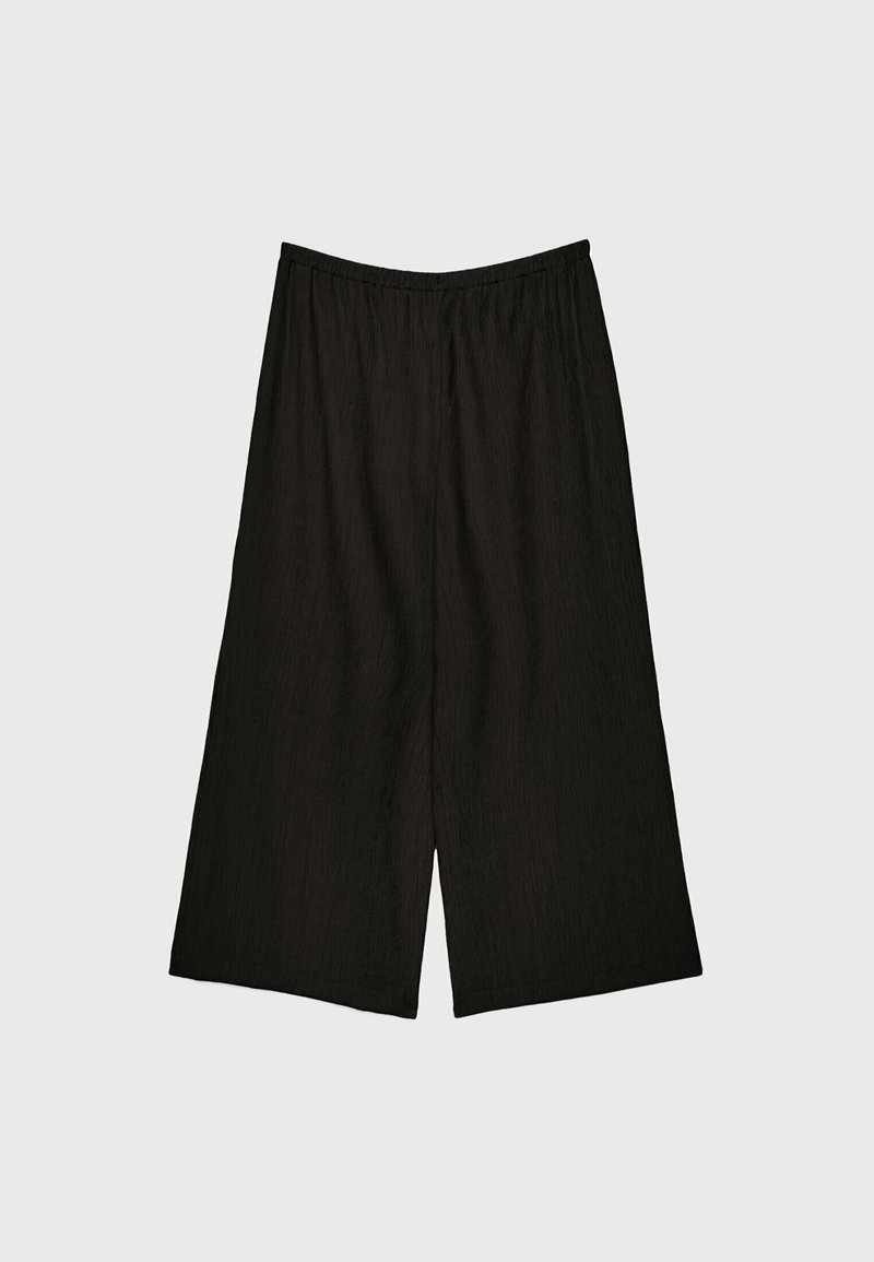Stradivarius Stradivarius FLOWING CULOTTES - Trousers - black Günstiger Verkauf