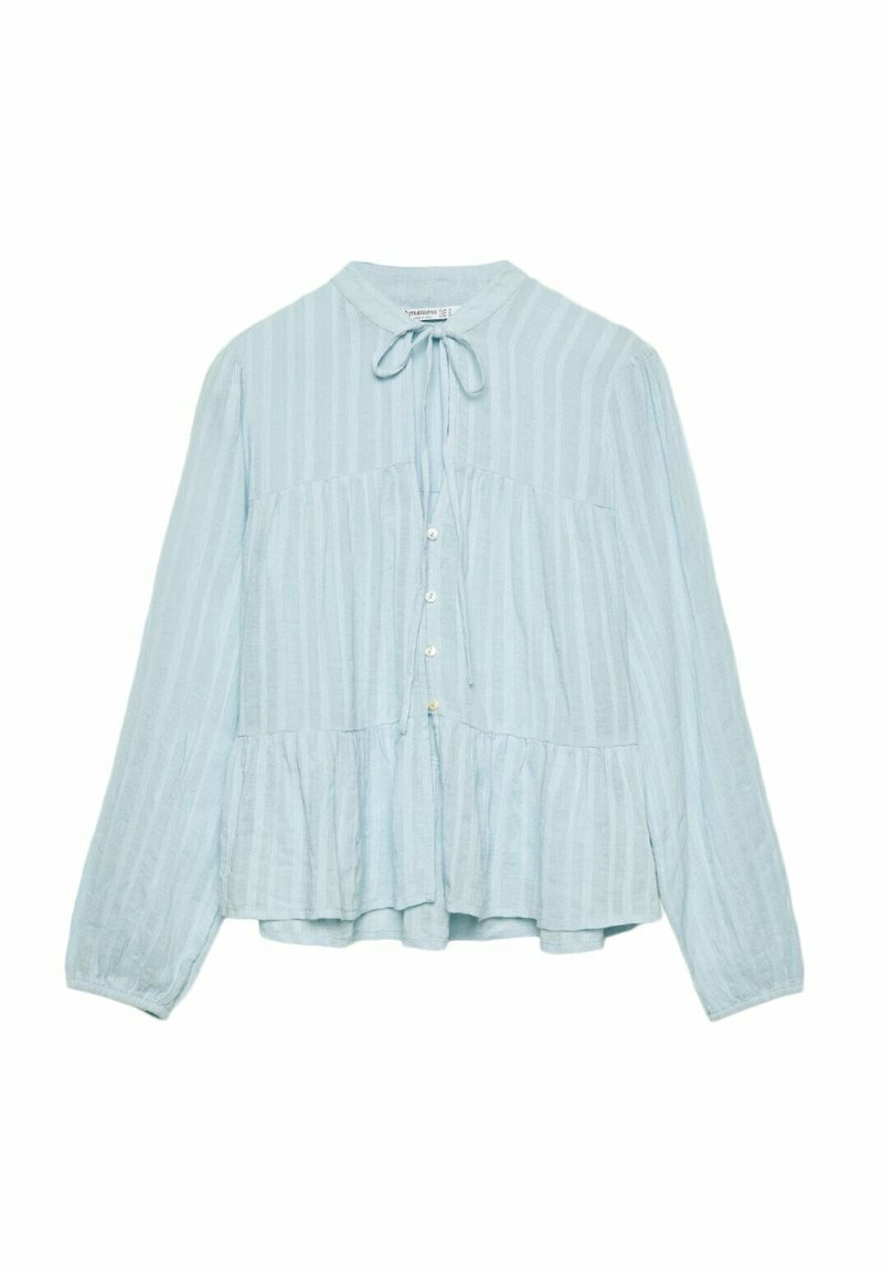 Stradivarius Stradivarius FLOWING BOHO - Blouse - light blue Fabrikverkauf